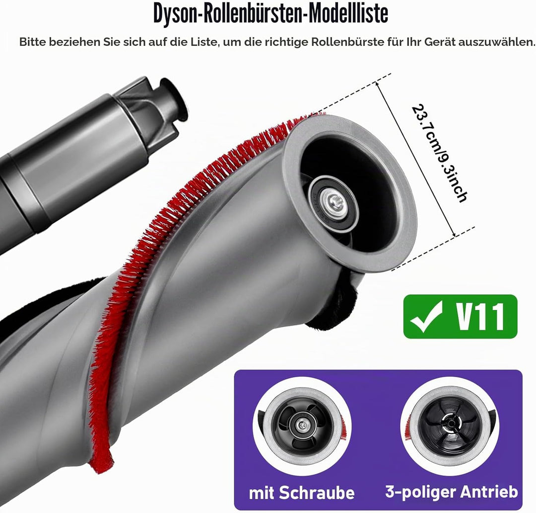 Chuancheng Bürstenrolle für Dyson V11, Scrollleiste Ersatzbürste für Dyson V11 Absolute V11 Animal S