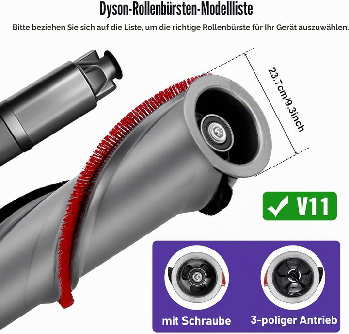 Chuancheng Bürstenrolle für Dyson V11, Scrollleiste Ersatzbürste für Dyson V11 Absolute V11 Animal S