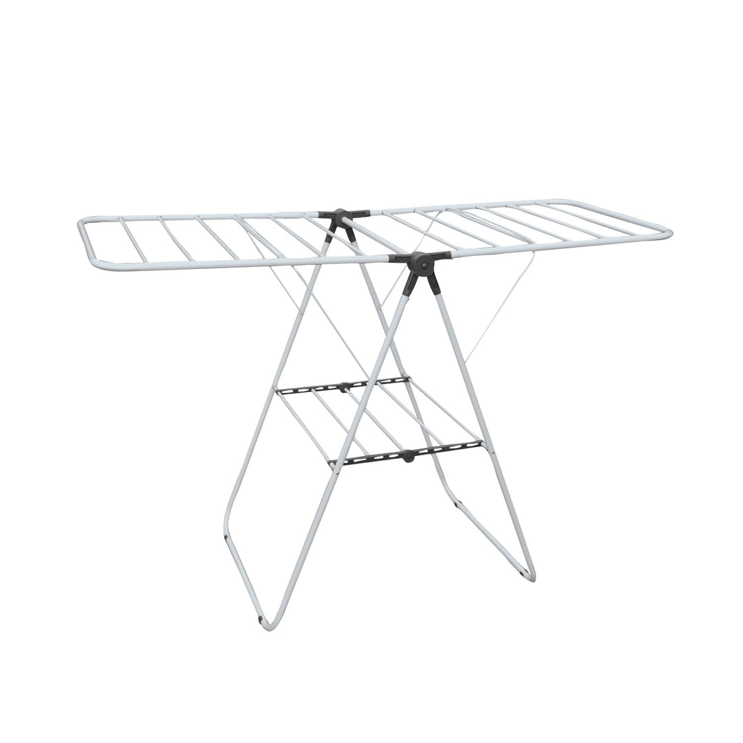MSV - Wäscheständer Grand Tétras 18M aus Edelstahl Grau &amp; Schwarz, Masse 137x60x92cm, faltbar, ideal