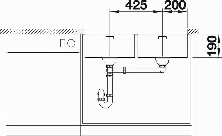 BLANCO ANDANO 400/400-U | Edelstahl | Einbauart: Unterbau | ohne Ablauffernbedienung | 90er Untersch
