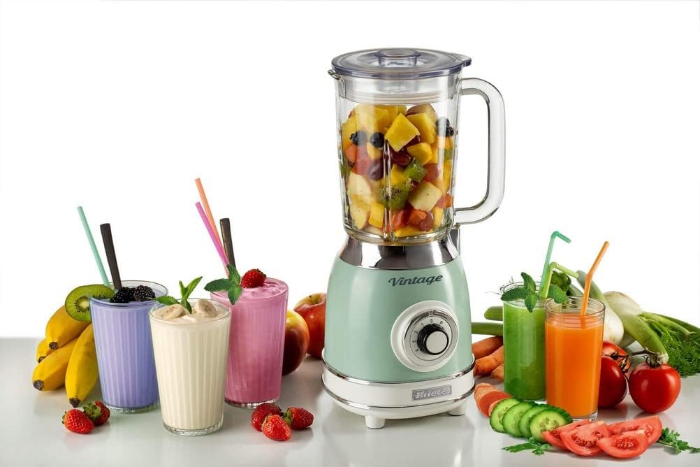 Ariete 583 Vintage, Retrò, 1000 Watt Standmixer mit Glasbehälter 1,5 Liter, grün & 2869 Vintage, ele