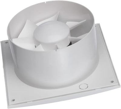 EUROPLAST Ø 150mm Bad-Lüfter mit Feuchtesensor und Timer - Leise Ventilator - Kunststoff - Weiss Ø 1