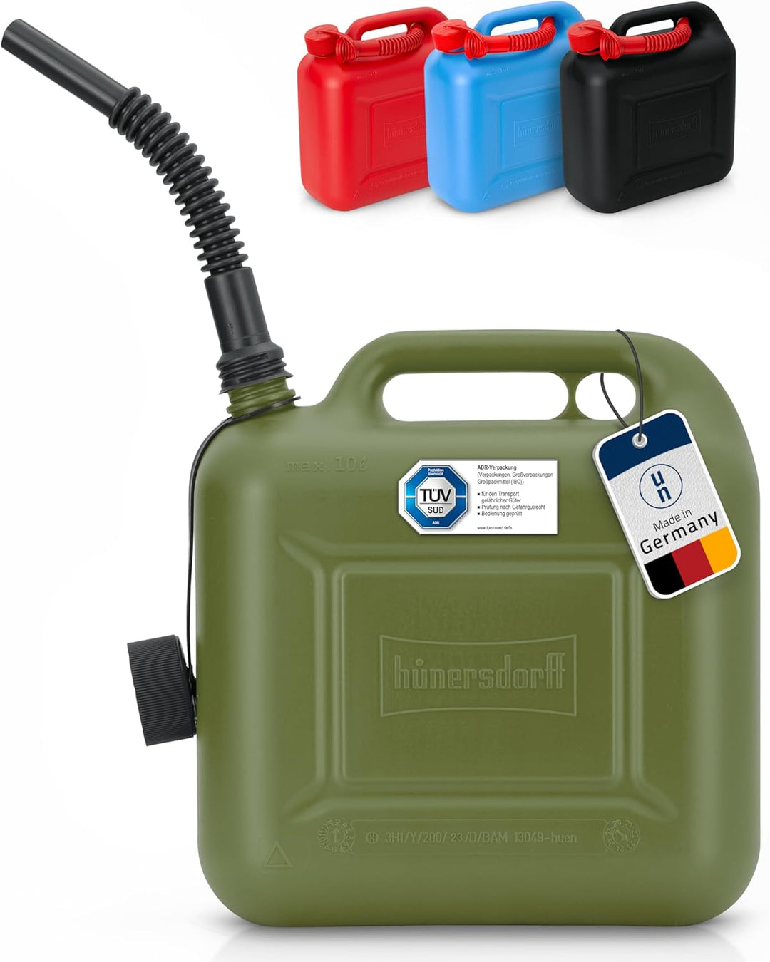 Kraftstoff-Kanister 812869 STANDARD 10l für Benzin, Diesel und andere Gefahrgüter, UN-Zulassung, mad