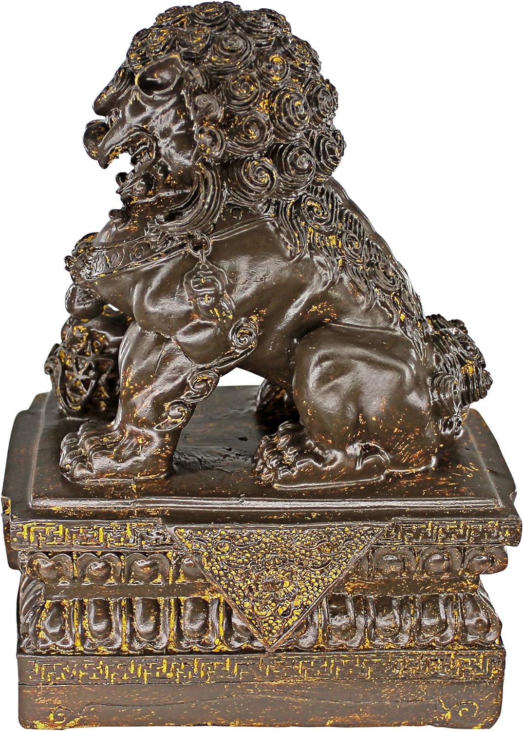 Design Toscano Chinesische Wächterlöwen-Statue, Männlich, 18 x 4,5 x 23 cm Male, Male