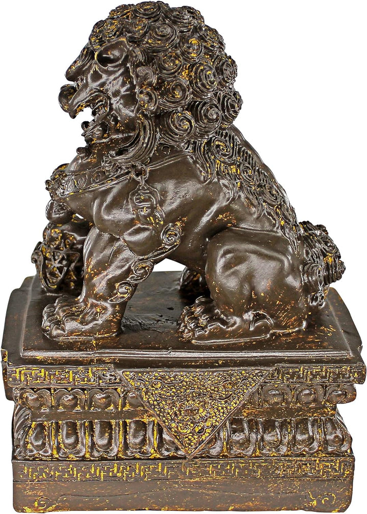 Design Toscano Chinesische Wächterlöwen-Statue, Männlich, 18 x 4,5 x 23 cm Male, Male