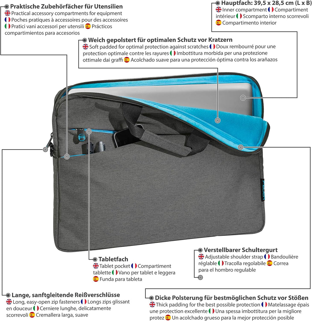 PEDEA Laptoptasche Fashion Notebook-Tasche Umhängetasche mit Schultergurt inkl. Notebookschloss 15,6