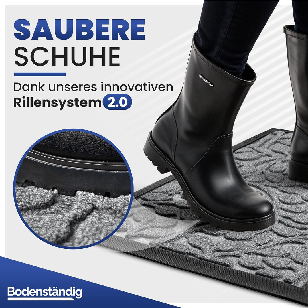 Bodenständig® Fussmatte aussen und innen [robust] - Saubere Schuhe Dank geriffelter Oberseite - Perf