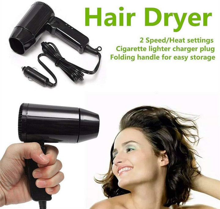 Auto Wohnmobil Haartrockner, TOTMOX 12V 216W Hot And Cool Tragbarer Reisefön Mit 2 Windstufen, Geräu