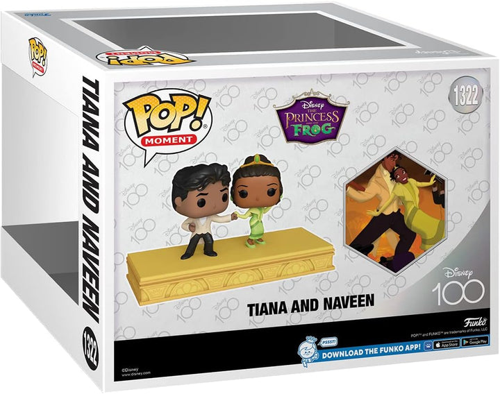 Funko Pop! Moment: Disney 100 - Princess Tiana & Naveen - Vinyl-Sammelfigur - Geschenkidee - Offizie
