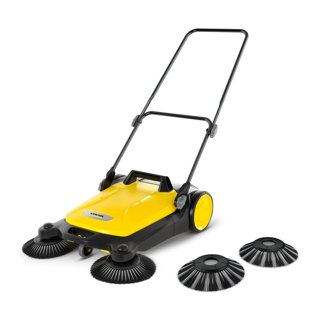 Kärcher Kehrmaschine S 4 Twin 2-in-1, gelb/schwarz, (Max. Flächenleistung: 2400m²/h, 2 Seitenbesen,