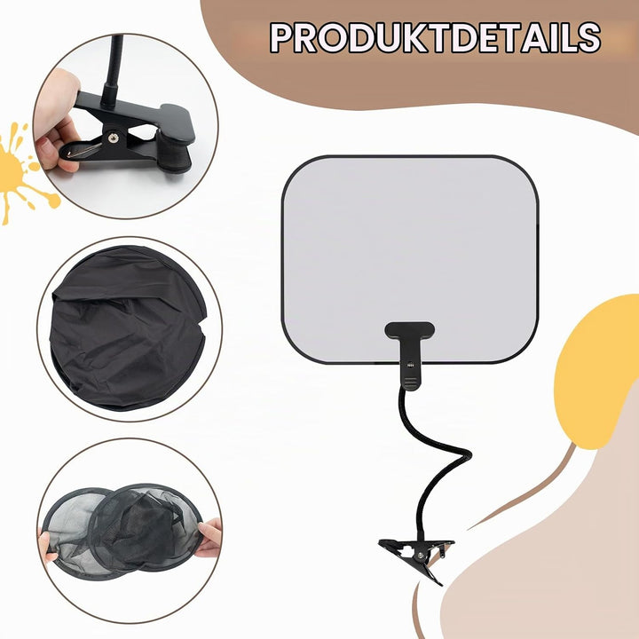 2 Stück Laptop Sonnenblende für Arbeiten im Freien,mit flexiblem Clip-Ständer,Wasserdicht, Faltbar,