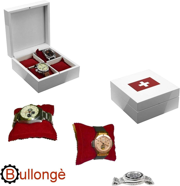 BULLONGȩ Uhrenbox ELESWISS piano white für 4 Armbanduhren
