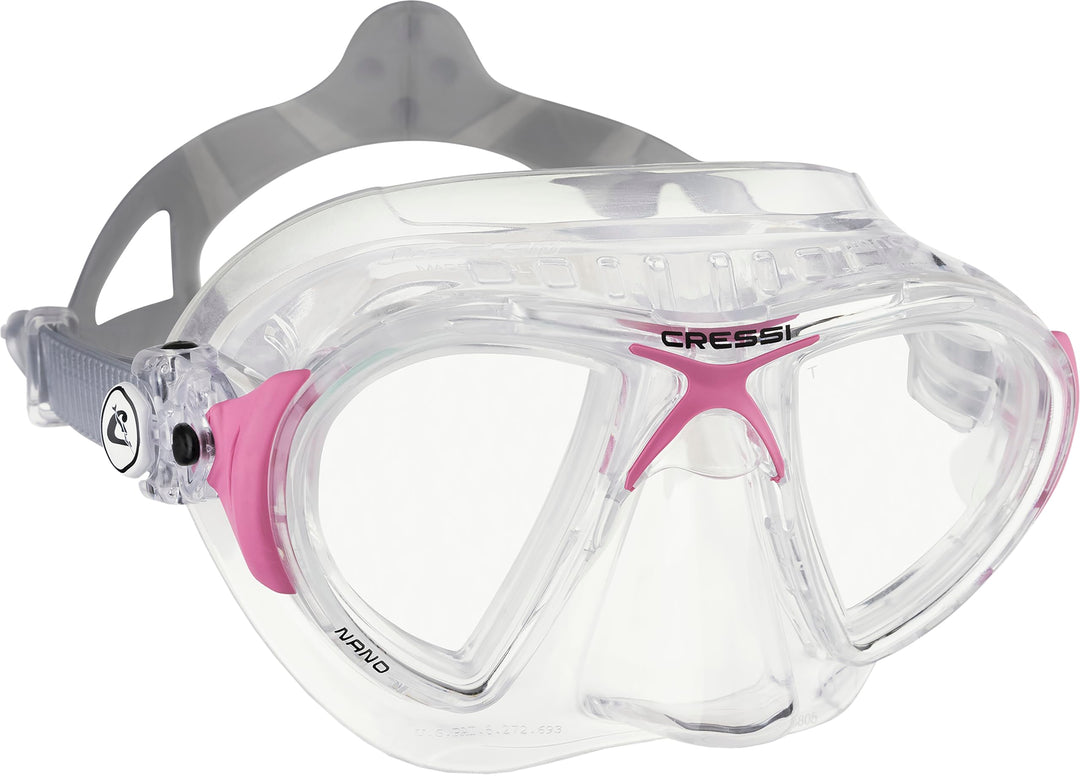 Cressi Herren Nano Taucherbrille UNI Transparent/Rosa, UNI Transparent/Rosa