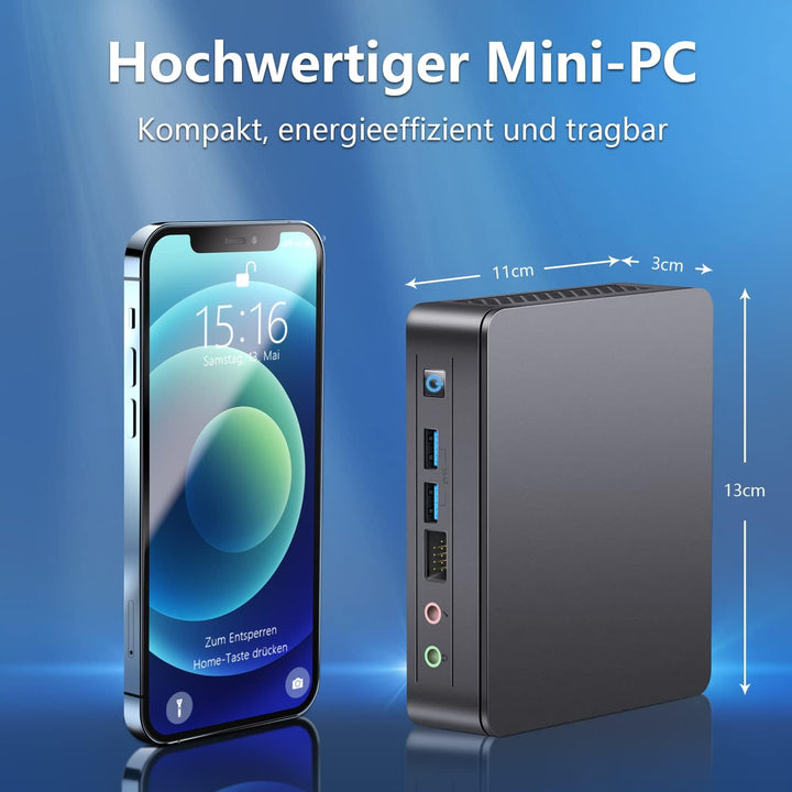 Intel/Asus Mini PC NUC 11 Essentiall mit 11th Gen N4505 bis zu 2,9 GHz, Mini Desktop Computer 8GB RA