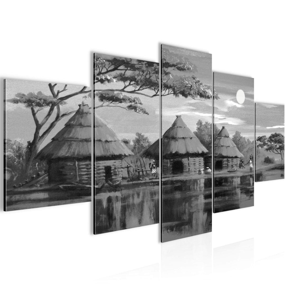 Runa Art Wandbilder Afrika Massai 5 Teilig Bild auf Vlies Leinwand Deko Wohnzimmer Schlafzimmer Sonn
