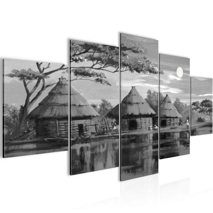 Runa Art Wandbilder Afrika Massai 5 Teilig Bild auf Vlies Leinwand Deko Wohnzimmer Schlafzimmer Sonn