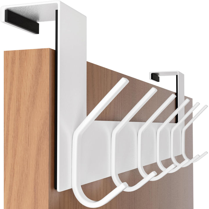 SKOLOO Türgarderobe zum Einhängen - für Türen bis 4,5 cm Dicke, Edelstahl Türhakenleiste mit 6 Haken