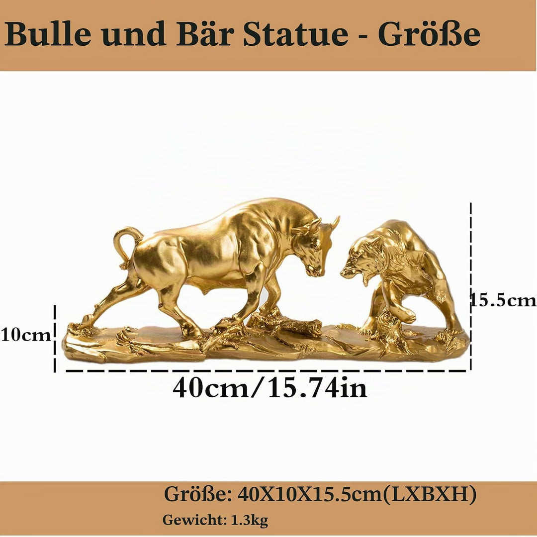Cutfouwe Wall Street Bull &amp; Bear Schlacht Harz Statue,Abstrakte Figur-Bull Bear Fight Financial Brok