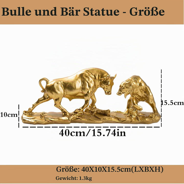 Cutfouwe Wall Street Bull &amp; Bear Schlacht Harz Statue,Abstrakte Figur-Bull Bear Fight Financial Brok