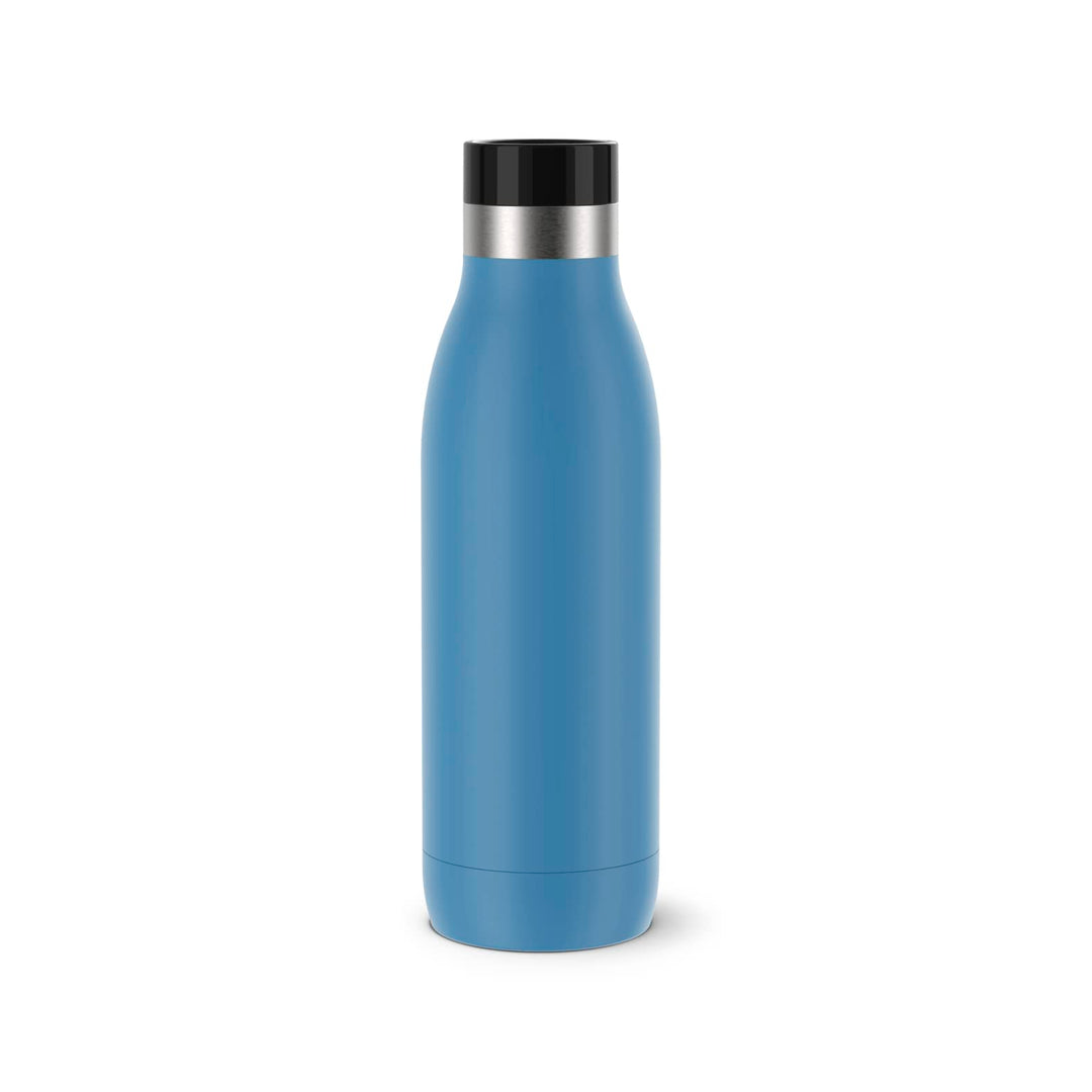Emsa Bludrop Isolier-Trinkflasche, 0,5 Liter, 100% dicht, Quick-Press Verschluss, Ergonomischer 360°