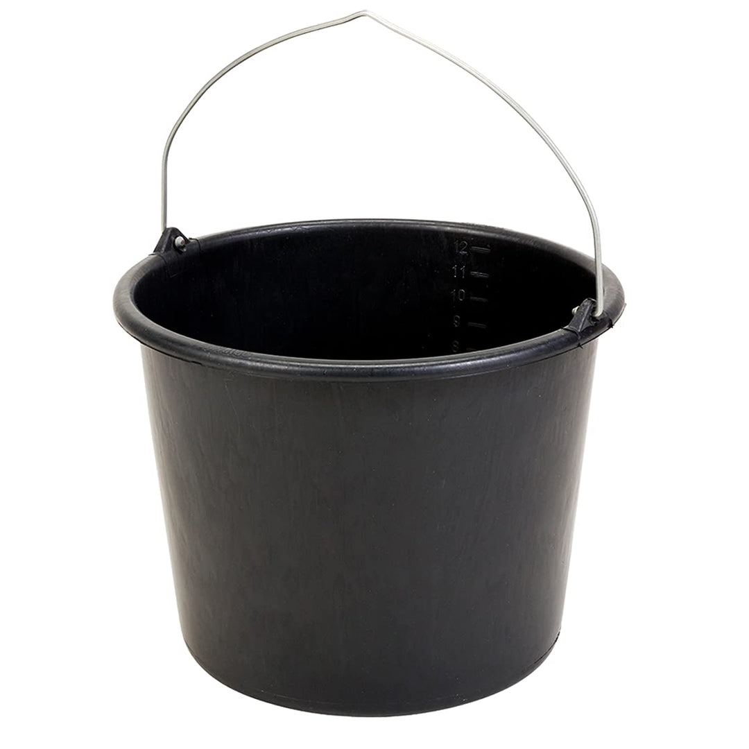 HELO Mörtelkasten Mörtelkübel Zementkübel Maurerwanne Maurerkübel Mörtelwanne Eimer Rund (10 x 12 Li