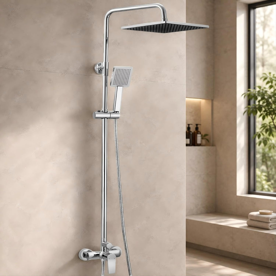Auralum Duscharmatur Komplettset, Regendusche mit Duscharmatur, Duschsystem Duschset mit Duschkopf,