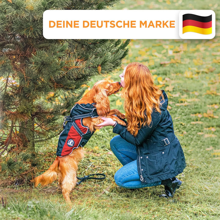 Tierhood Regenmantel Hund - Hundemantel inkl. Geschirr Wasserdicht | Hunderegenmantel wasserdicht- R