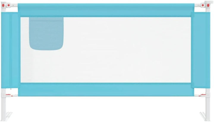 puraday Kleinkind-Bettschutzgitter Blau 150x25x(70-95) cm Stoff Bettgitter Rausfallschutz Rausfallsc