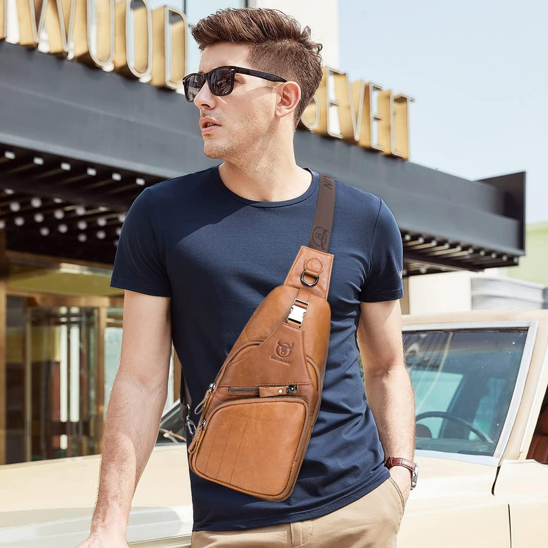 VARLIVOO Retro Herren Sling Bag Crossbody Bag Umhängetaschen Schultertasche Outdoor Sportarten Wande