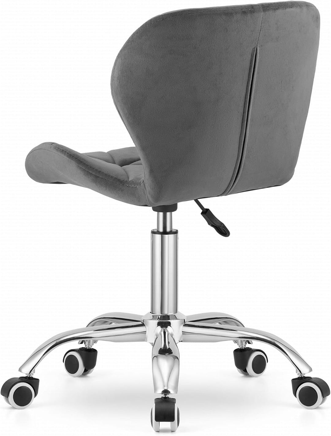 NMK HOME Drehstuhl mit Rollen - Höhenverstellbar Polsterstuhl - Home Office Samt Stuhl mit Geometris