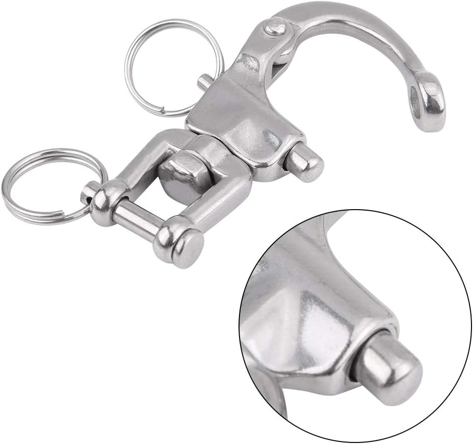 Keenso Boot Schnappschäkel, 2 Stk 316 Edelstahl Panikhaken Schnelllösbarer Schnappschäkel Drehbarer