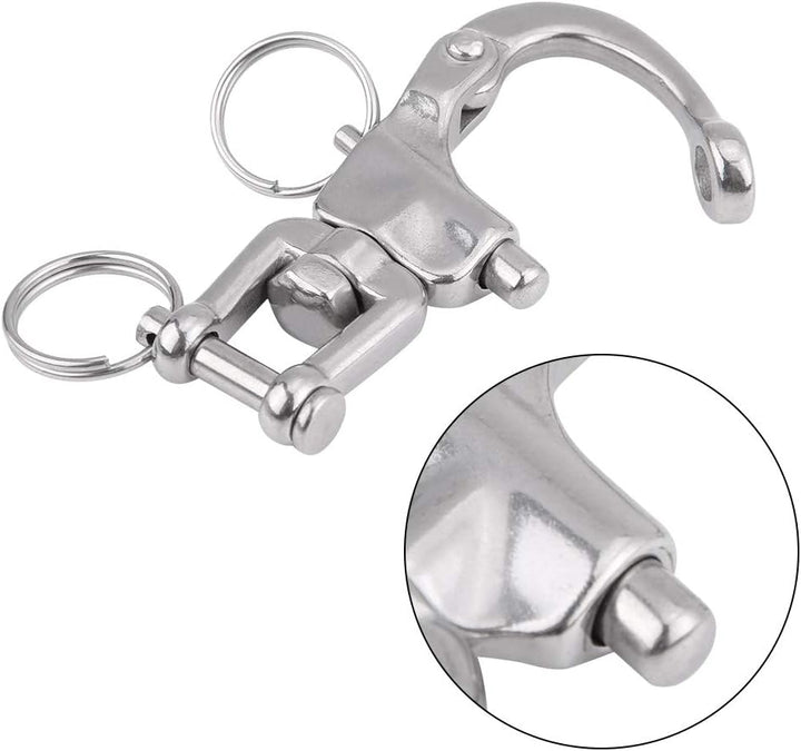 Keenso Boot Schnappschäkel, 2 Stk 316 Edelstahl Panikhaken Schnelllösbarer Schnappschäkel Drehbarer