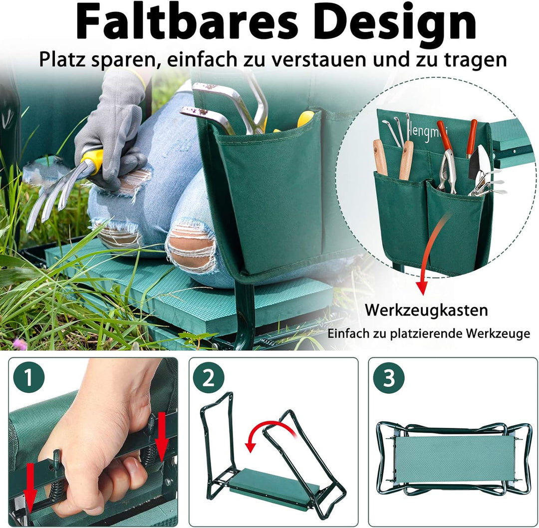 YRHome Garten Kniebank Gartenhocker für Arbeiten Gartenarbeit klappbar Knie Stuhl Arbeitshocker Sitz
