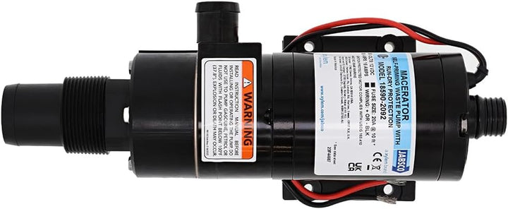 Jabsco 18590-2092 Zerkleinerungspumpe, selbstansaugend, Run Dry Protection, Abfallabfuhrung, 12 Volt