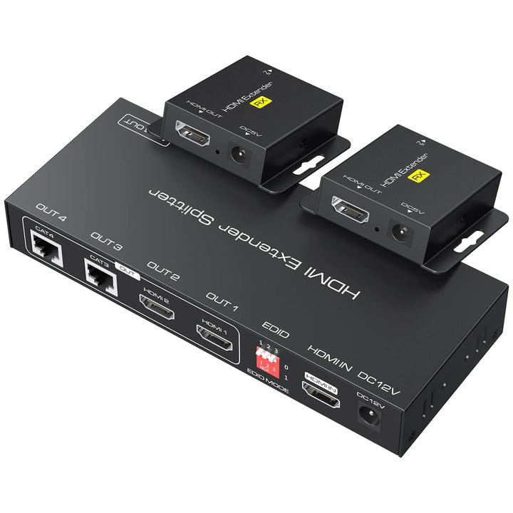 HDMI Extender Splitter über Cat5e/6 165ft 1 In 2 Out 1X2 Port Übertragung hinzufügen zwei Loop HDMI