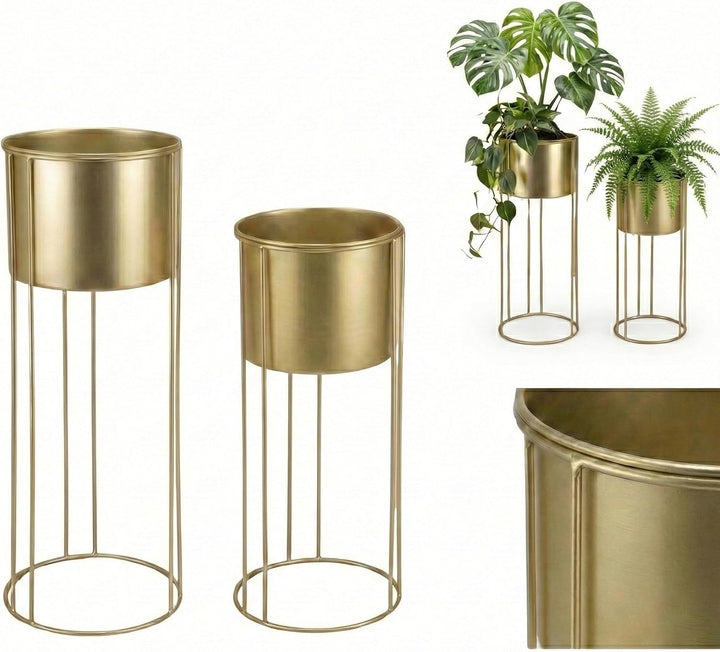 Goldene Glamour-Blumentöpfe OSMOS, 2 Übertopf.