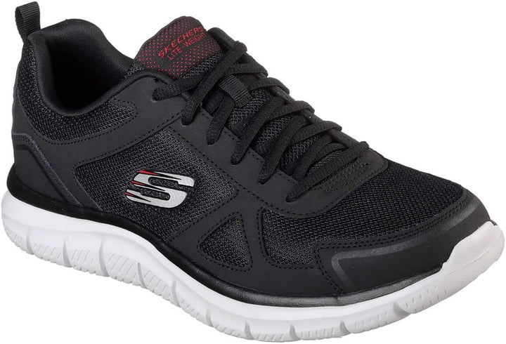 Skechers Herren Track-Scloric Sneaker 40 EU Black Red Bkrd, 40 EU Black Red Bkrd