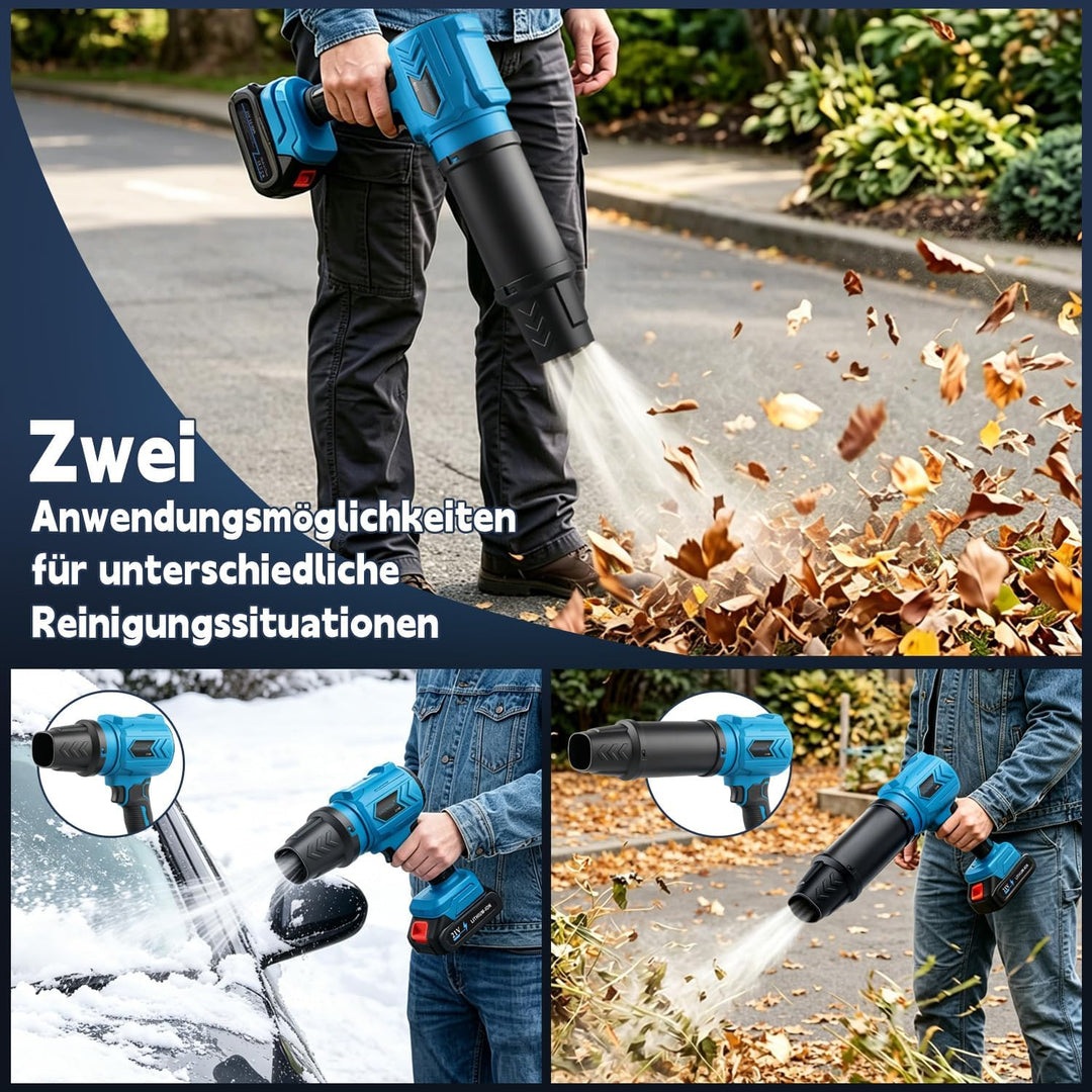 Akku-Laubbläser für Makita Akkus,Akku-Gebläse mit 2x2,0Ah Akkus &amp; Ladegerät | Luftgeschwindigkeit 21