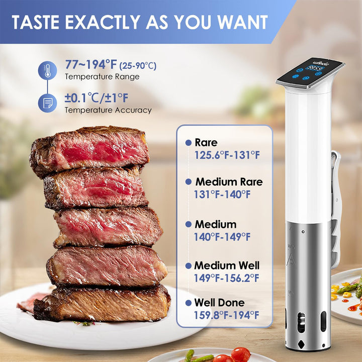 Wancle Sous Vide Sous Vide Stick 1100W –Sous Vide Garer mit IPX7 Wasserschutz, ±0,1°C Temperaturkont