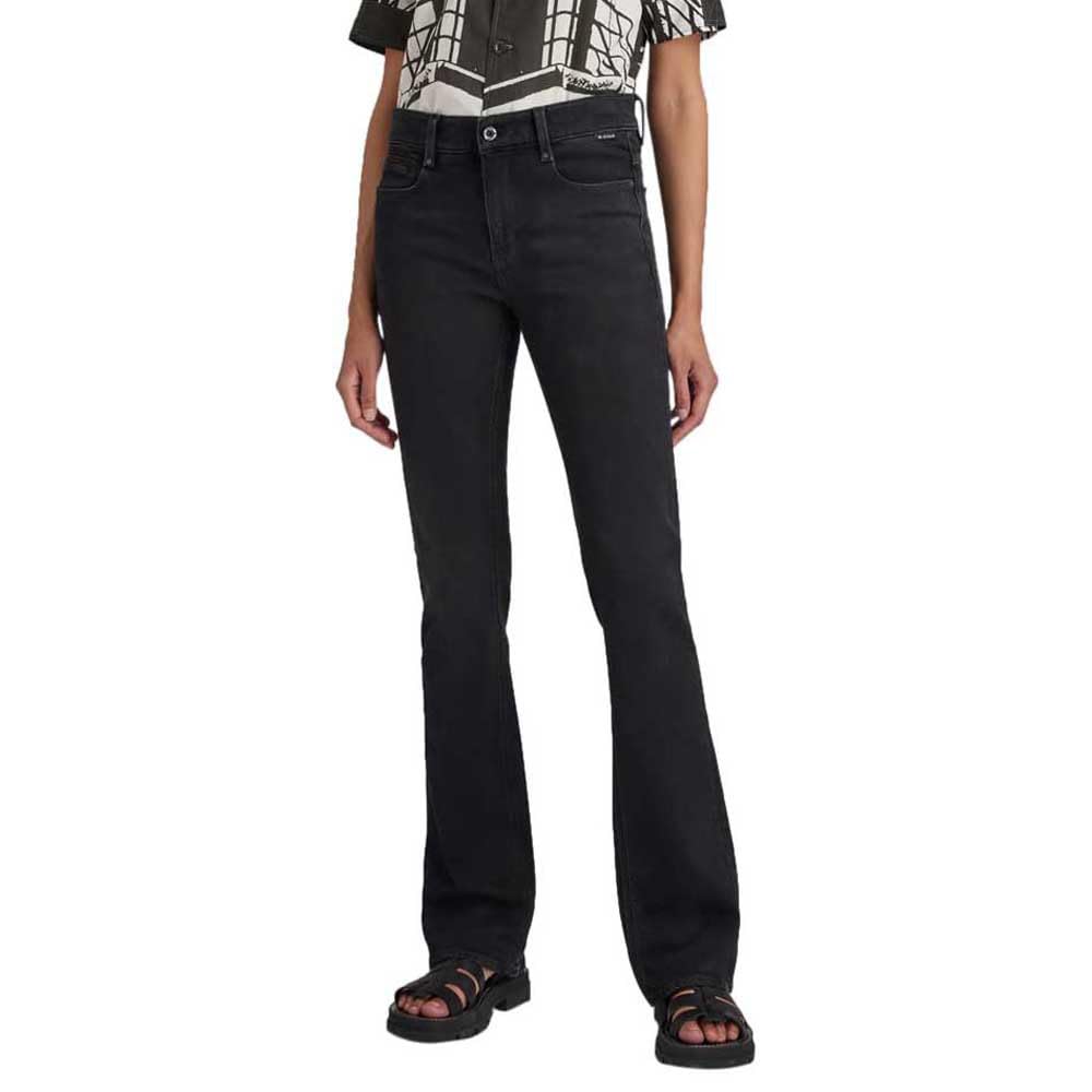 G Star RAW Damen Noxer Bootcut Jeans Schwarz (Jet Black D21437-b479-a814) 24W / 32L, Schwarz (Jet Bl