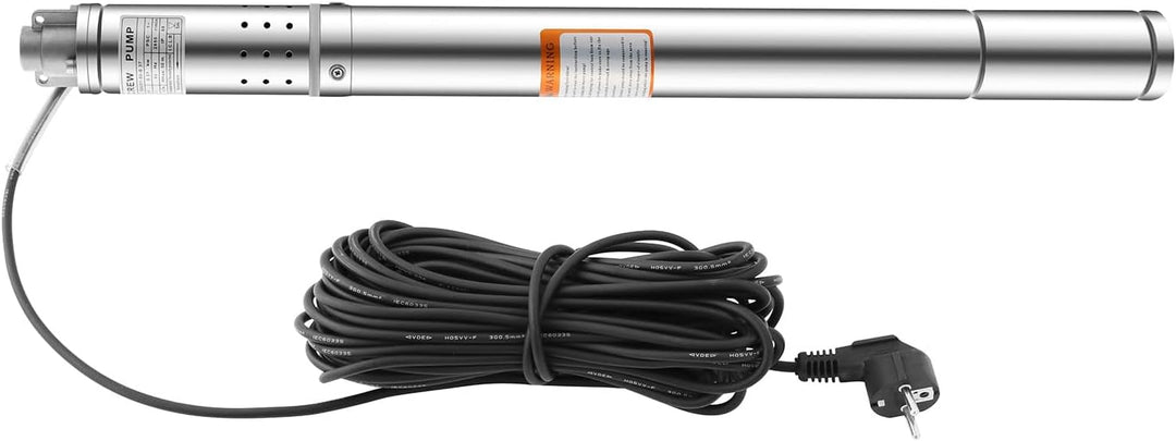 2 Zoll Tiefbrunnenpumpe 1000 L/H, 0.37KW Brunnenpumpe Tauchpumpe Mit Druckschalter Edelstahl Rohrpum