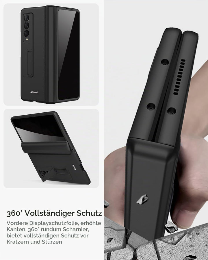 Miimall Kompatibel mit Samsung Galaxy Z Fold 3 Hülle mit Displayschutz Anti-Peeping+Magnetischer Sch