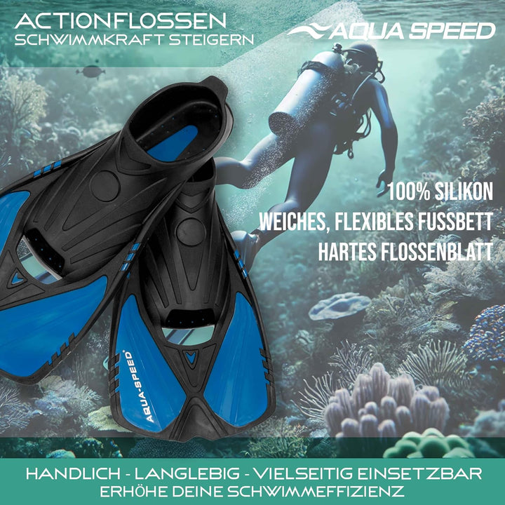 Aqua Speed Flossen Erwachsene | Schwimmflossen | Trainingsflossen Fersenlaschen | Flossen Schwimmtra