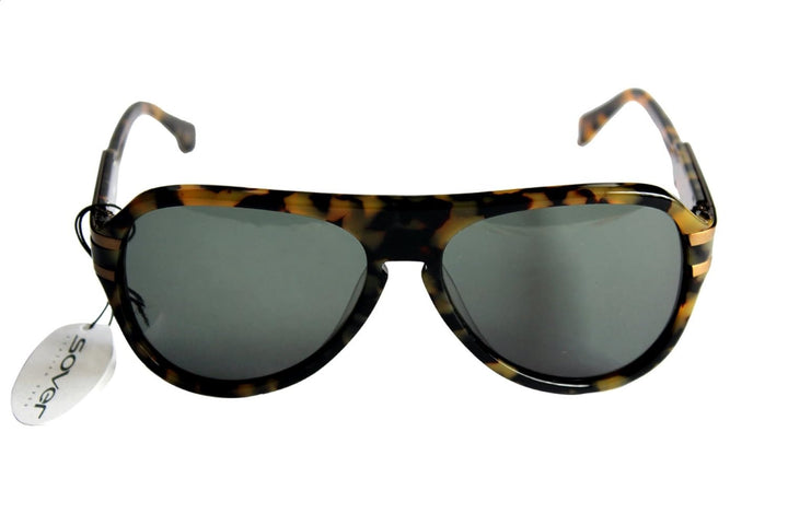 Sover MCK011 Unisex Sonnenbrille Gold schwarze Schildkröte Kunststoffrahmen schwarz Objektiv hoher U