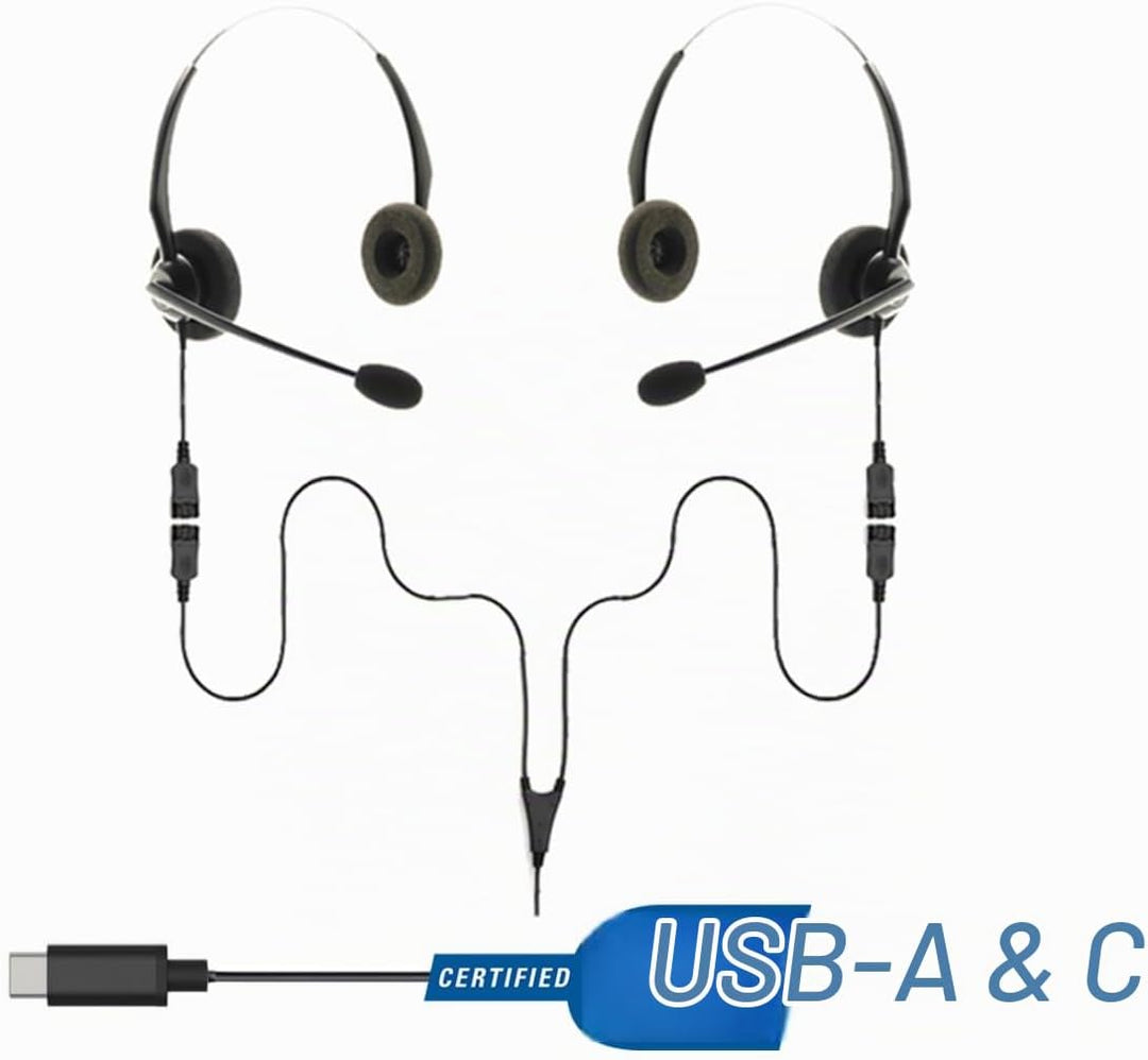 Project Telecom - USB, 2 Benutzer, binaurale Geräuschunterdrückung, Headset-Splitter, Training, Über