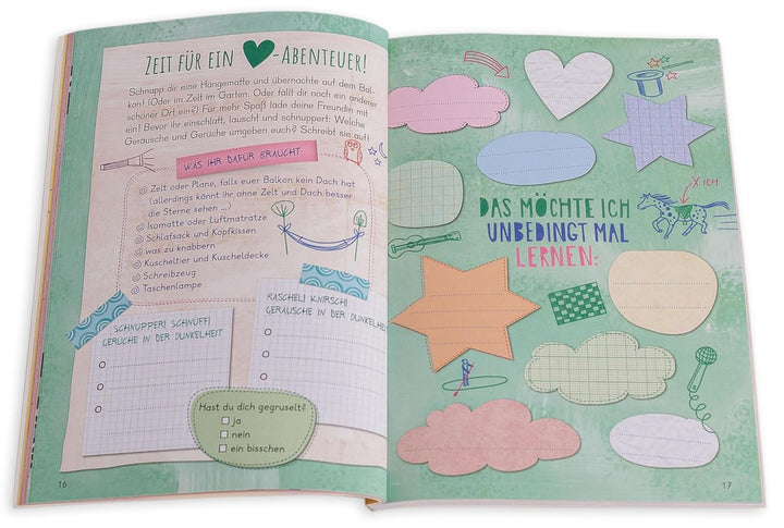Let’s smile – get happy. Mein kreatives Eintragebuch für mehr Herz: Eintragebuch für Kinder ab 10 Ja
