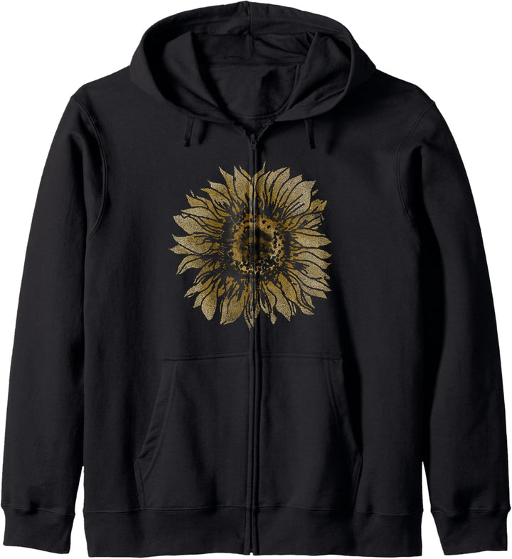 Trendy Watercolor Sunflower Blossoms Kapuzenjacke