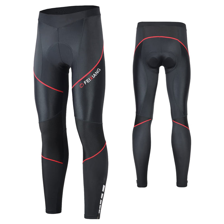 MEETWEE Herren Radlerhose Lange Fahrradhose, Kompression Radhose Leggings Radsport Hose für Männer E