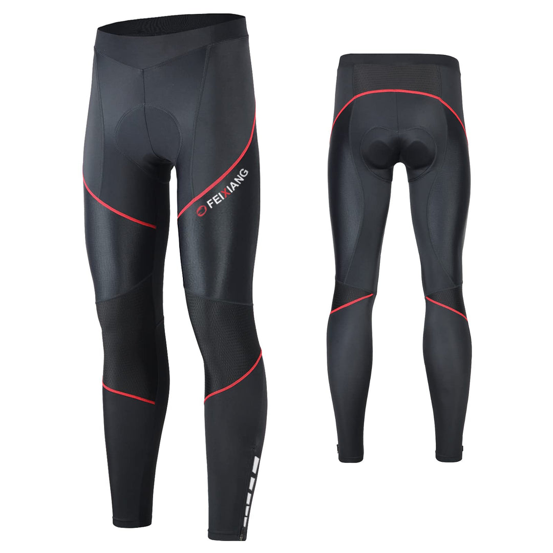 MEETWEE Herren Radlerhose Lange Fahrradhose, Kompression Radhose Leggings Radsport Hose für Männer E