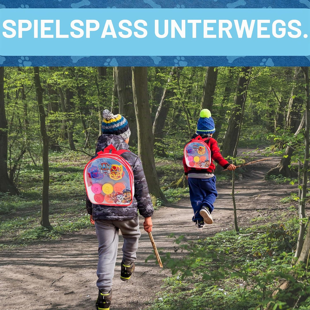 Toyland® Paw Patrol Knetrucksack-Set für Kinder – 5 Teigwannen und 4 Ausstecher inklusive – Paw Patr